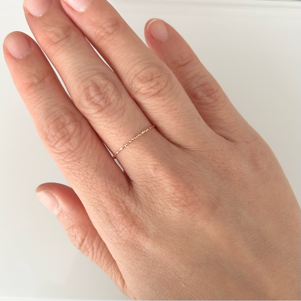 ❤️ Solid 14k Gold Diamond Cut Dainty and Delicate Stacking Ring - Rose Gold